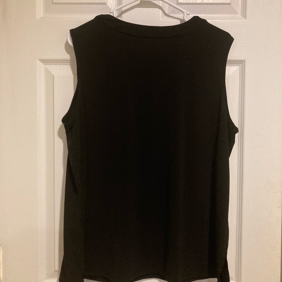 Carmen Marc Valvo Women’s Blouse Top Black W/ decorations Sz. 1X - Picture 4 of 8